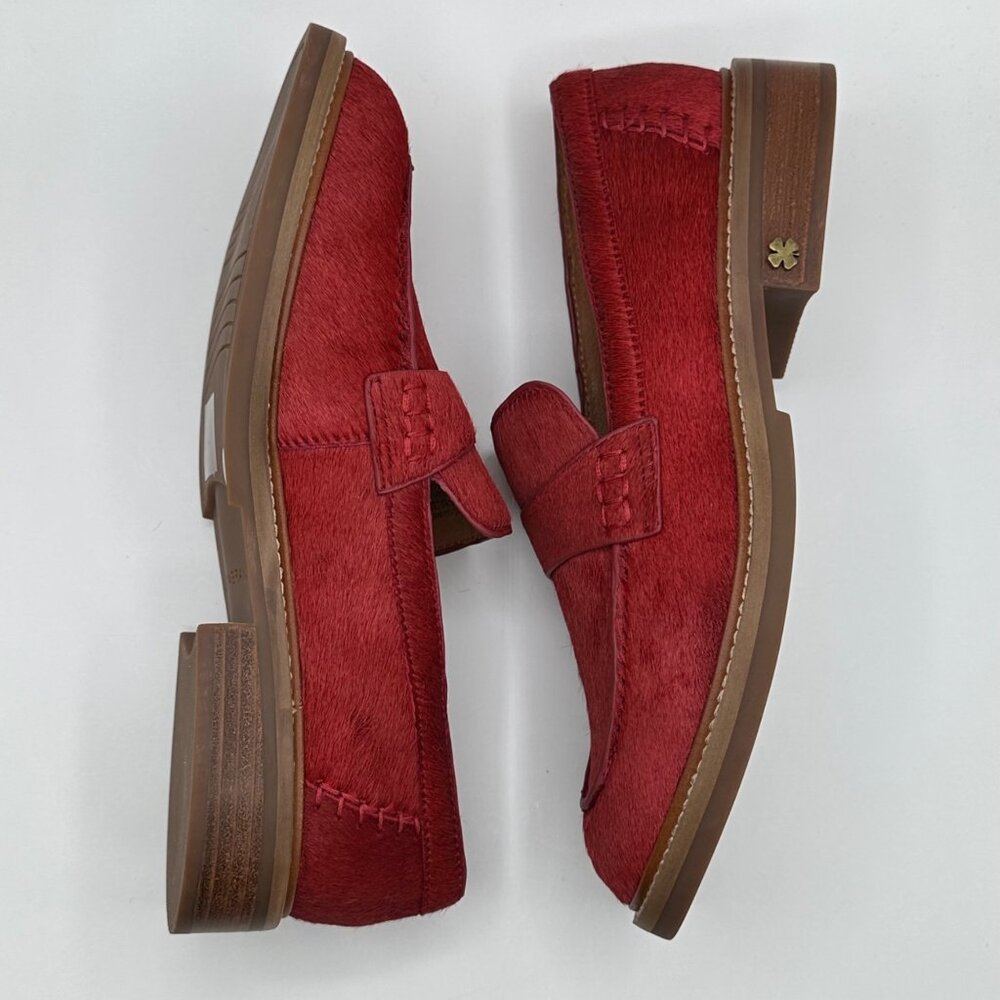 Women's Lucky Brand Salima Loafer Flat Shoe Cow Hair Upper Red Sz 8.5 M/39.5 NEW - Picture 5 of 7